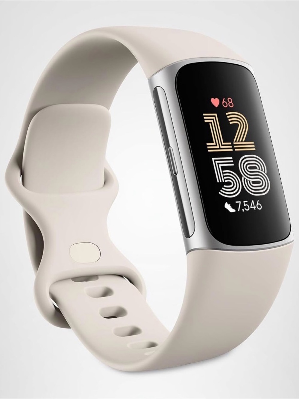 Google Fitbit Charge 6 - Fitness Tracker - Porcelain/Silver